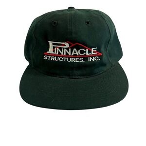 Vintage Pinnacle Structure Inc Green Snap Back Hat Otto Mens Cap Embroidery Logo